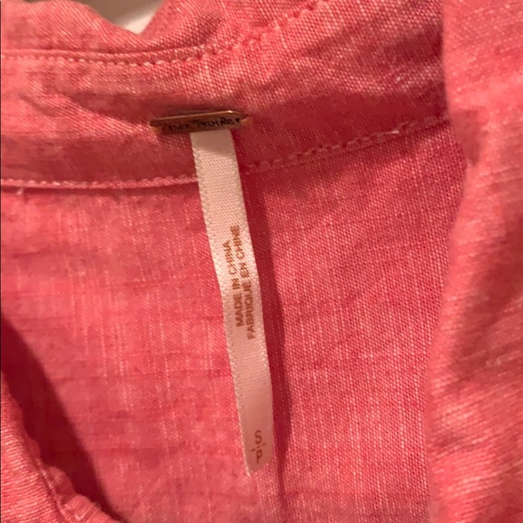 Free People Linen button down with lace back panel - Picture 3 of 3